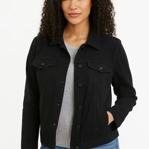 Liverpool Los Angeles Stretch Black Denim Jacket NWT Large